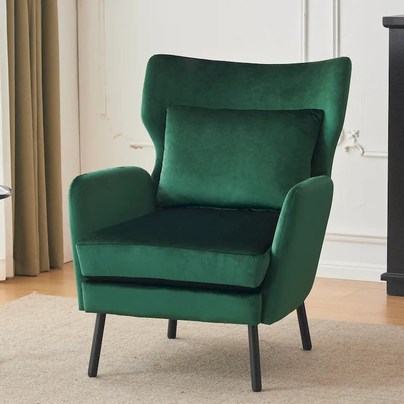 Fauteuil d'appoint en velours de style cabriolet