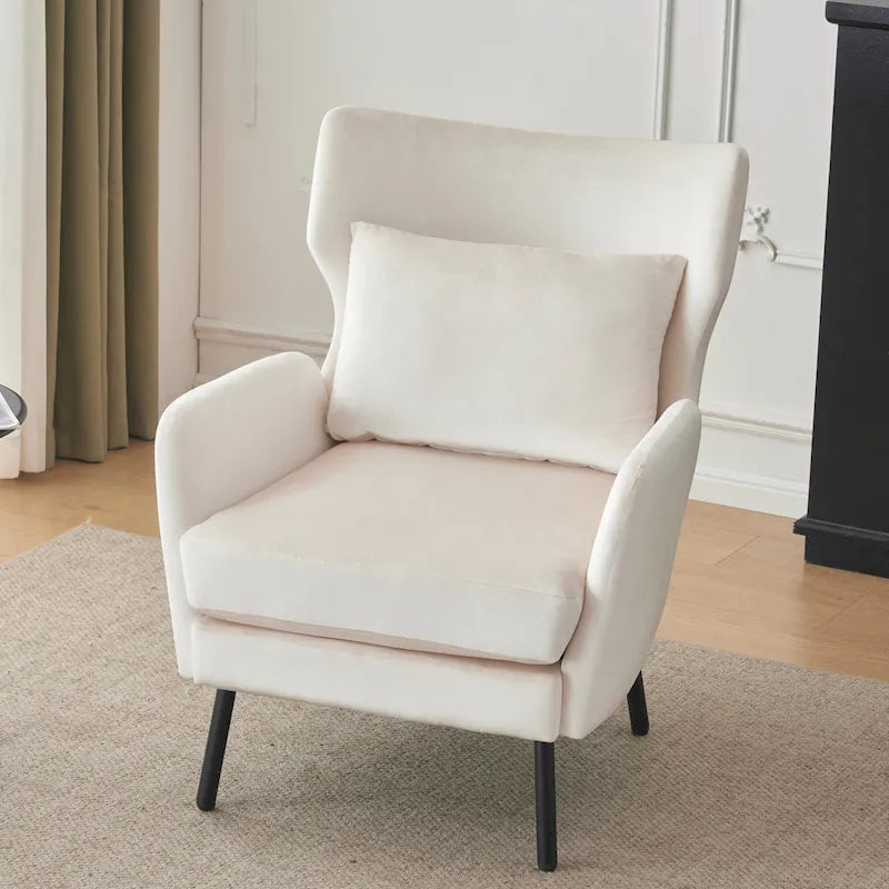 Fauteuil d'appoint en velours de style cabriolet