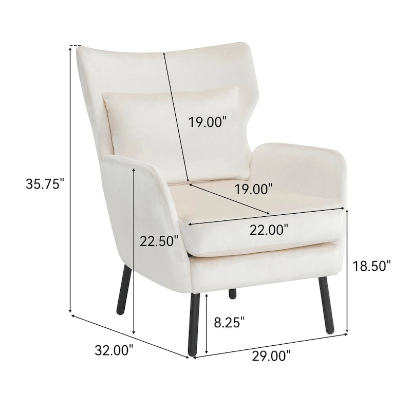 Fauteuil d'appoint en velours de style cabriolet
