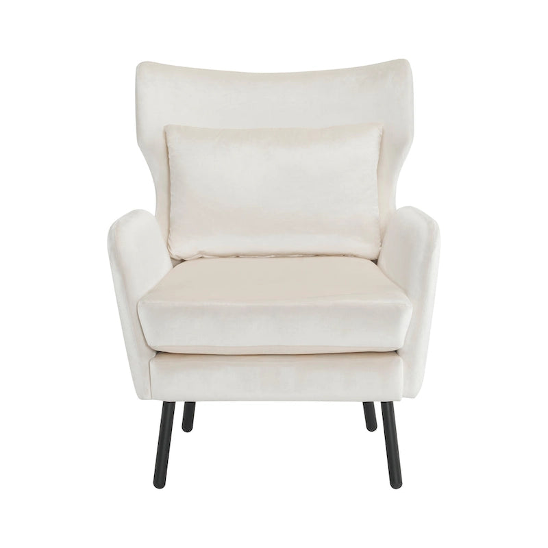 Fauteuil d'appoint en velours de style cabriolet