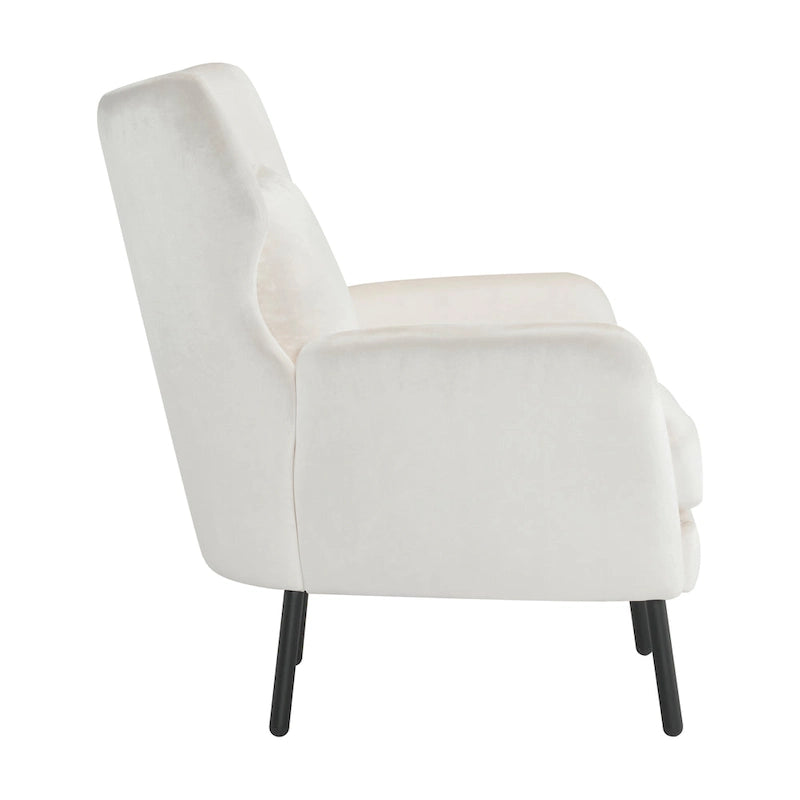 Fauteuil d'appoint en velours de style cabriolet