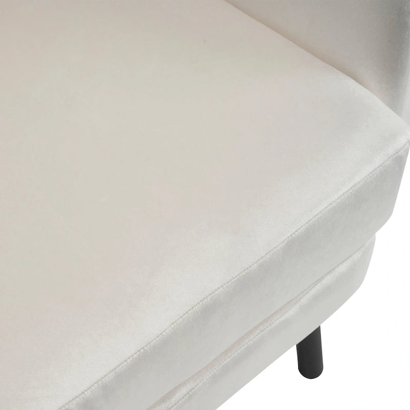 Fauteuil d'appoint en velours de style cabriolet