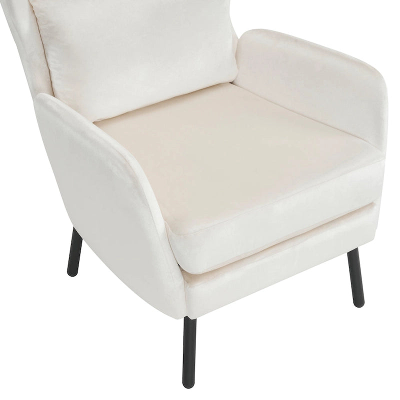 Fauteuil d'appoint en velours de style cabriolet