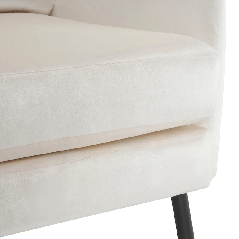 Fauteuil d'appoint en velours de style cabriolet