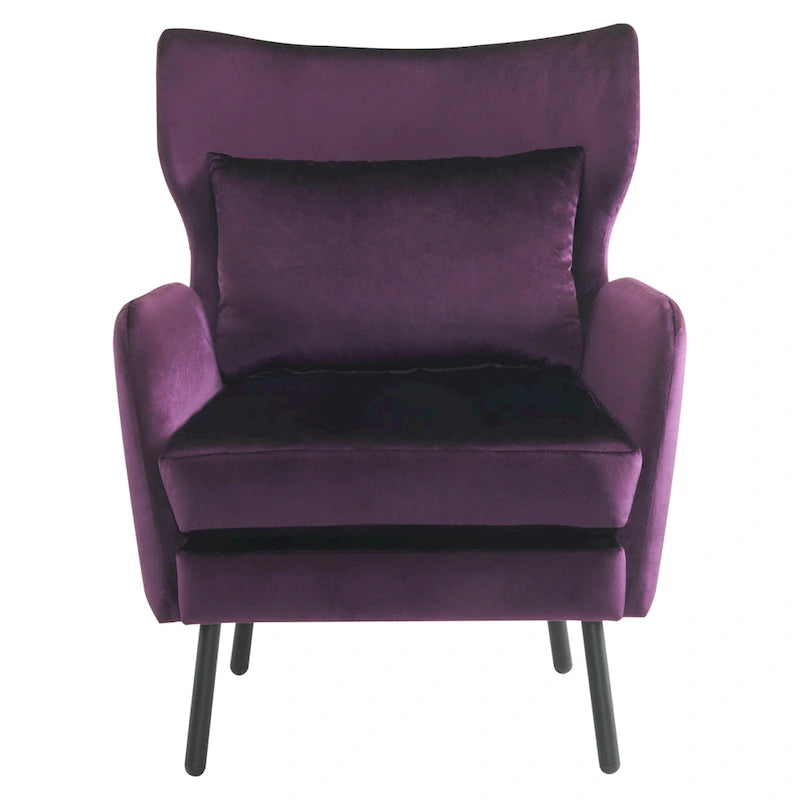 Fauteuil d'appoint en velours de style cabriolet