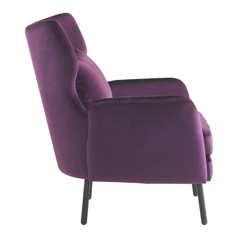 Fauteuil d'appoint en velours de style cabriolet