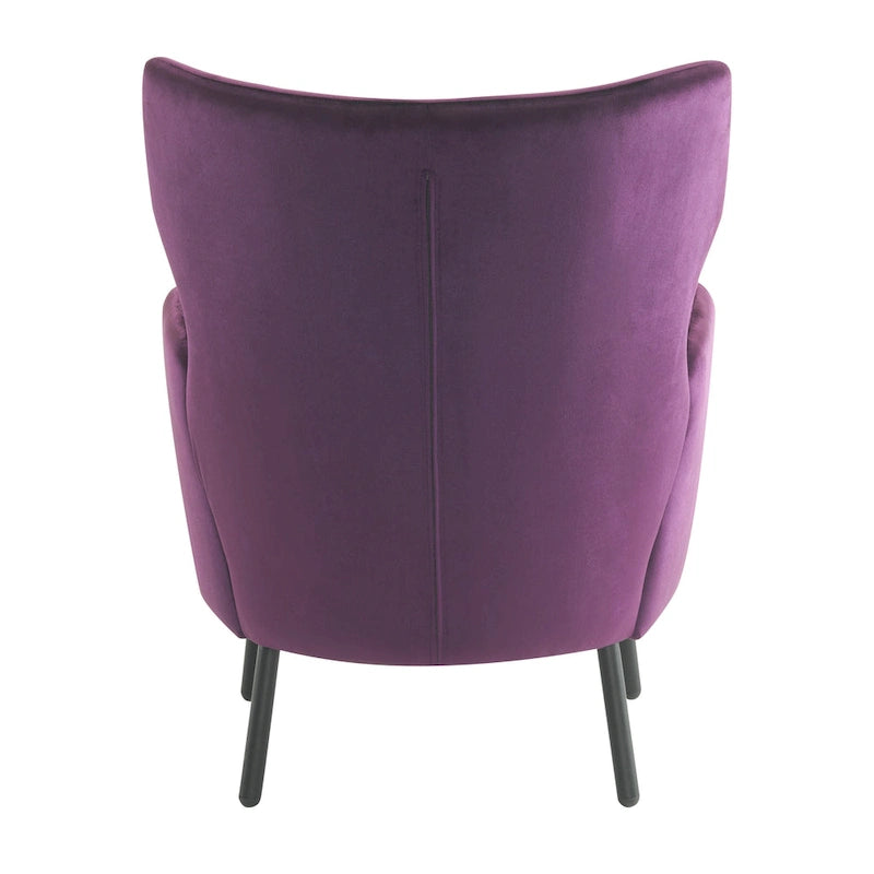 Fauteuil d'appoint en velours de style cabriolet
