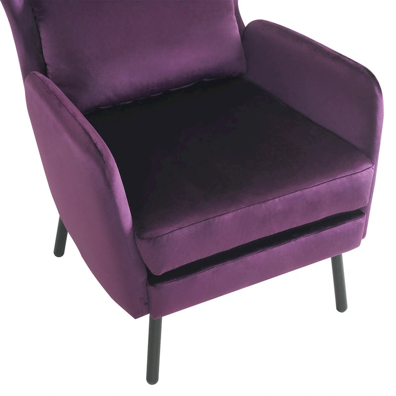 Fauteuil d'appoint en velours de style cabriolet
