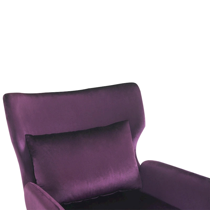 Fauteuil d'appoint en velours de style cabriolet