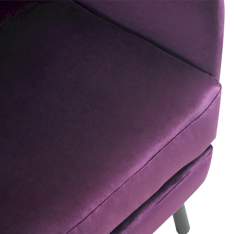 Fauteuil d'appoint en velours de style cabriolet