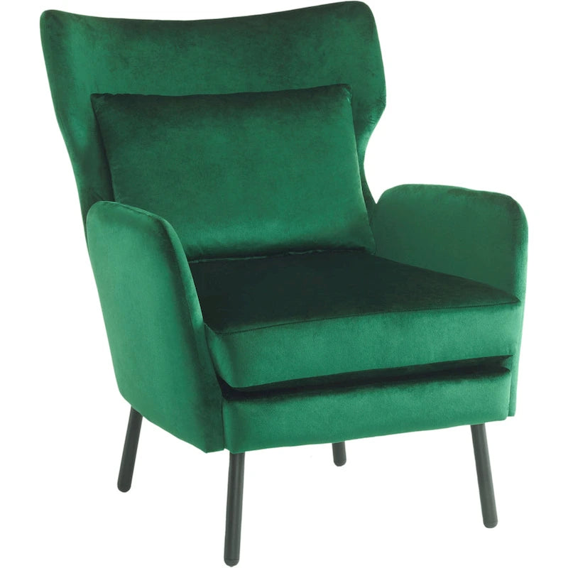 Fauteuil d'appoint en velours de style cabriolet