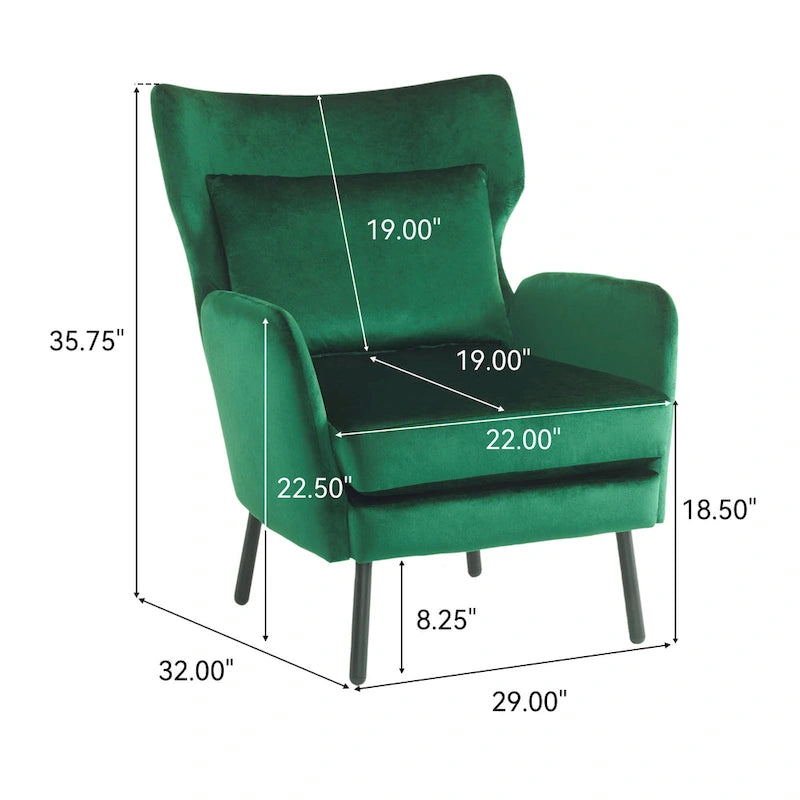Fauteuil d'appoint en velours de style cabriolet