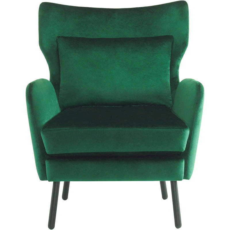 Fauteuil d'appoint en velours de style cabriolet