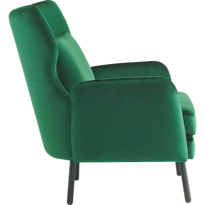 Fauteuil d'appoint en velours de style cabriolet