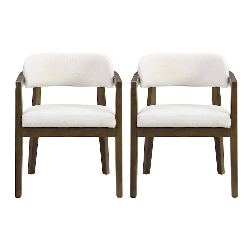 Christopher Knight Home - Lot de 2 fauteuils de salle à manger modernes Carter avec assise rembourrée et cadre en bois massif