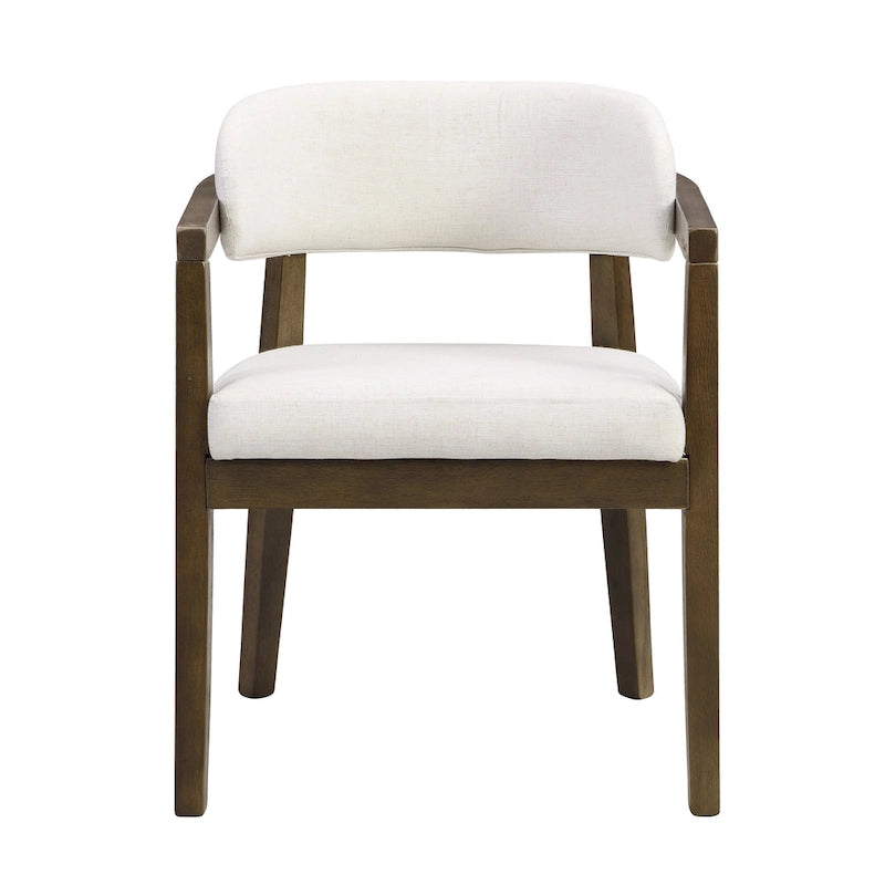 Christopher Knight Home - Lot de 2 fauteuils de salle à manger modernes Carter avec assise rembourrée et cadre en bois massif