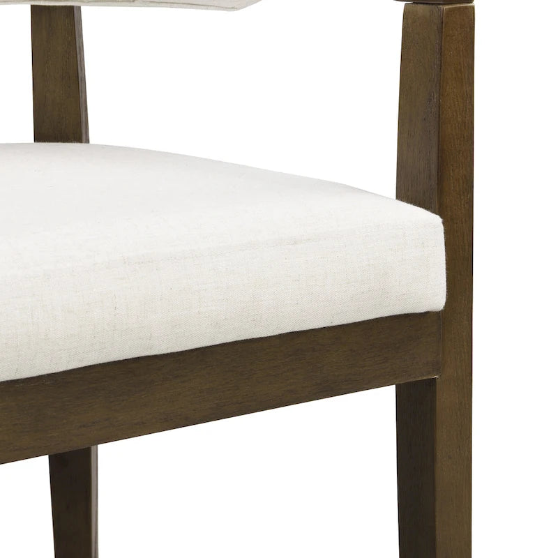 Christopher Knight Home - Lot de 2 fauteuils de salle à manger modernes Carter avec assise rembourrée et cadre en bois massif