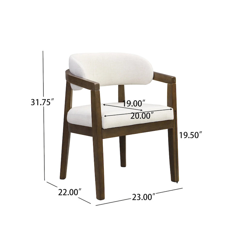 Christopher Knight Home - Lot de 2 fauteuils de salle à manger modernes Carter avec assise rembourrée et cadre en bois massif