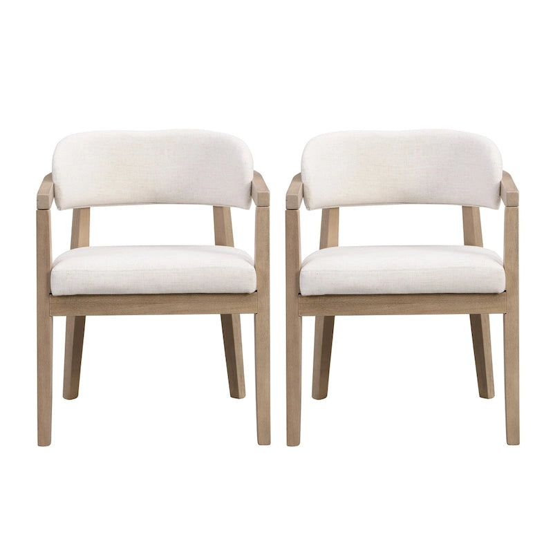 Christopher Knight Home - Lot de 2 fauteuils de salle à manger modernes Carter avec assise rembourrée et cadre en bois massif