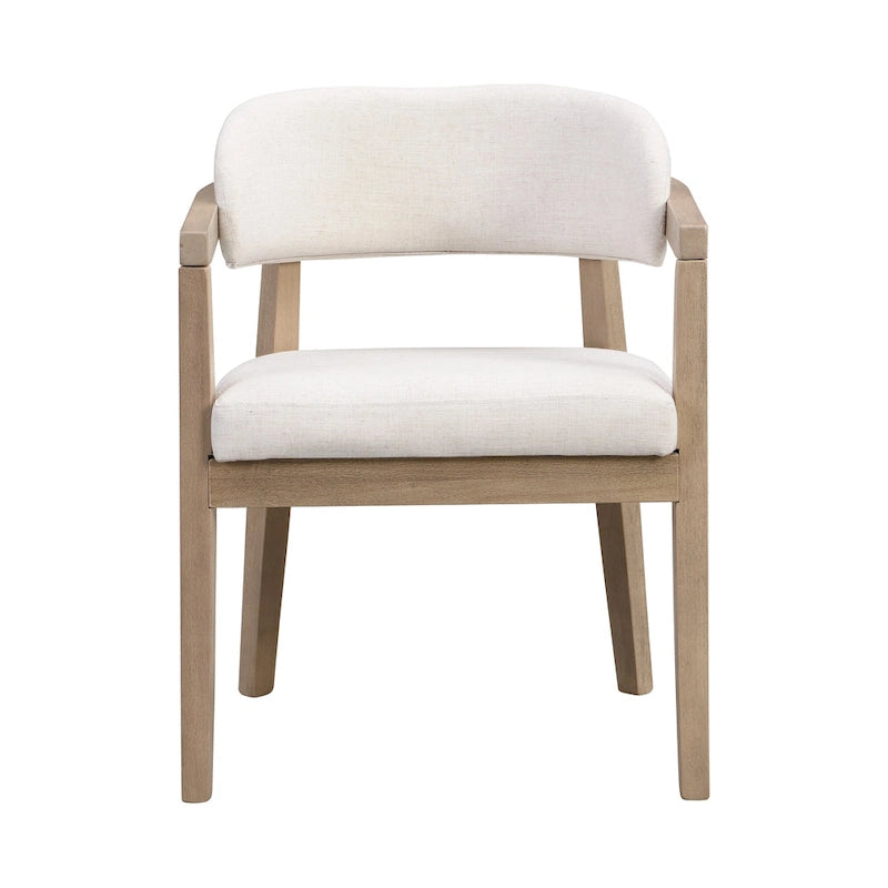 Christopher Knight Home - Lot de 2 fauteuils de salle à manger modernes Carter avec assise rembourrée et cadre en bois massif