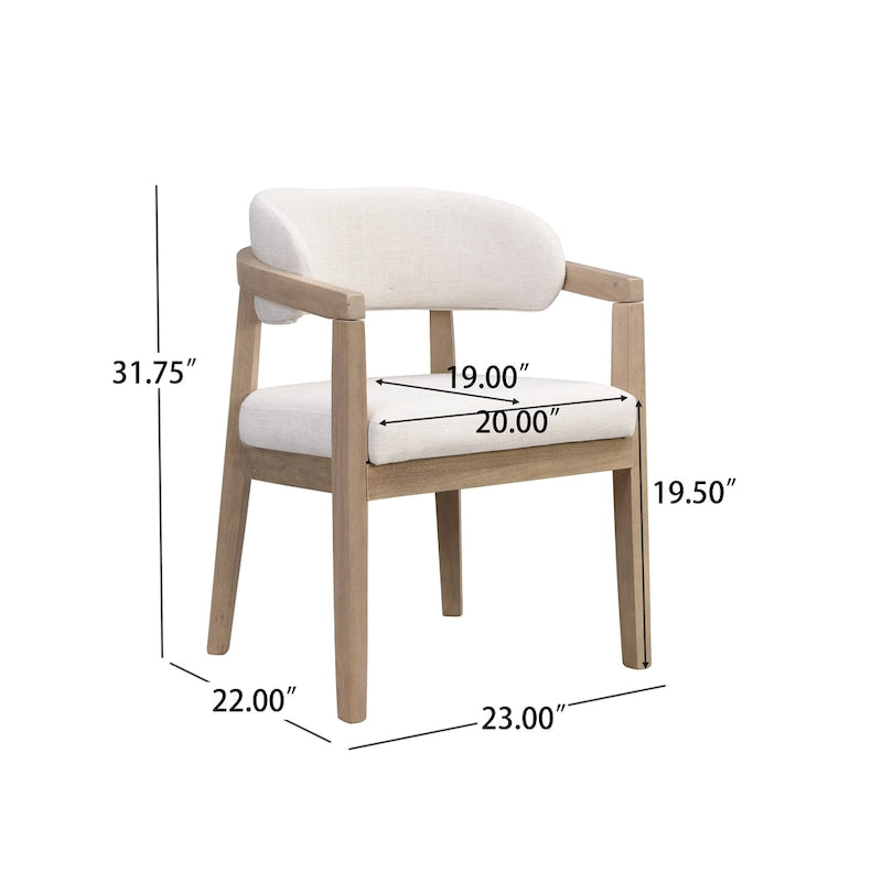 Christopher Knight Home - Lot de 2 fauteuils de salle à manger modernes Carter avec assise rembourrée et cadre en bois massif