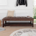 Christopher Knight Home - Banc de bout de lit rembourré Florian touffeté avec garniture cloutée et étagère