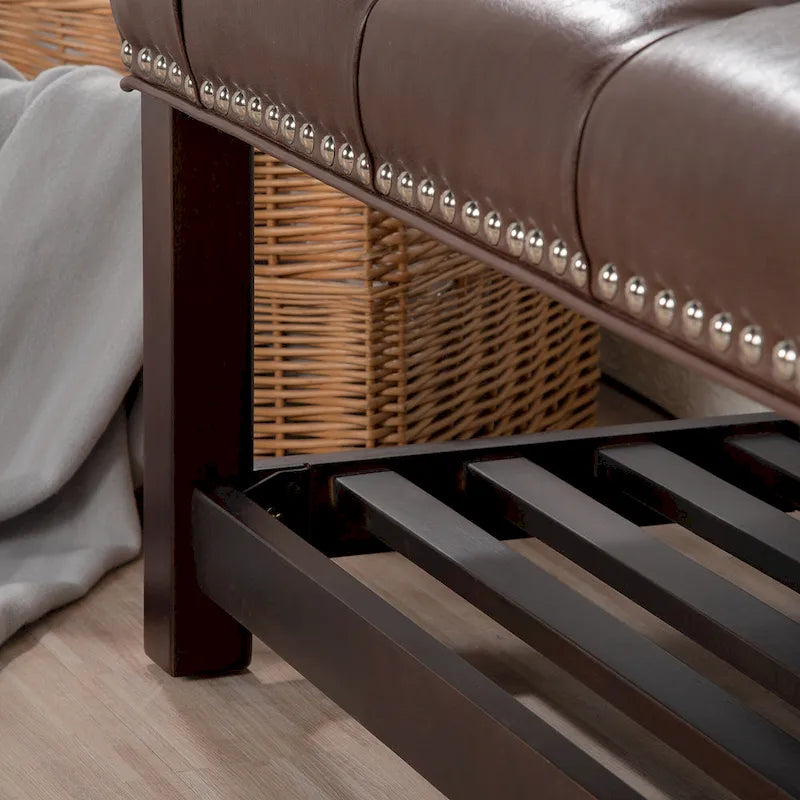 Christopher Knight Home - Banc de bout de lit rembourré Florian touffeté avec garniture cloutée et étagère
