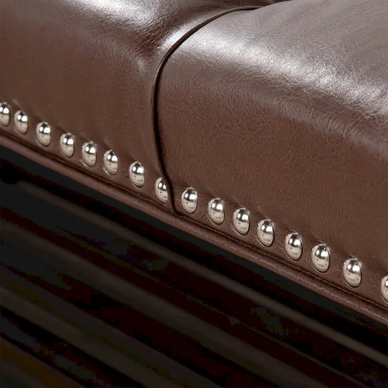 Christopher Knight Home - Banc de bout de lit rembourré Florian touffeté avec garniture cloutée et étagère
