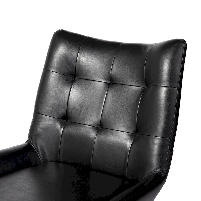 Glitzhome Lot de 2 Fauteuils d'Appoint Ailettes 35.5H en Similicuir avec Pieds en Métal