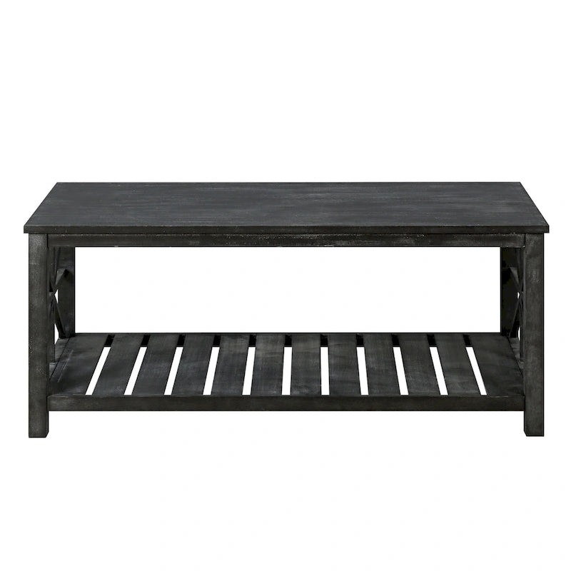 GDFStudio - Table Basse Nathaniel en Bois Rustique avec Rangement Spacieux - 47.24 L x 23.62 P x 19.68 H