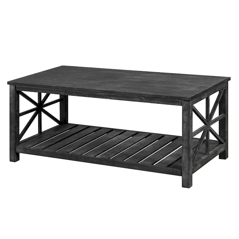 GDFStudio - Table Basse Nathaniel en Bois Rustique avec Rangement Spacieux - 47.24 L x 23.62 P x 19.68 H