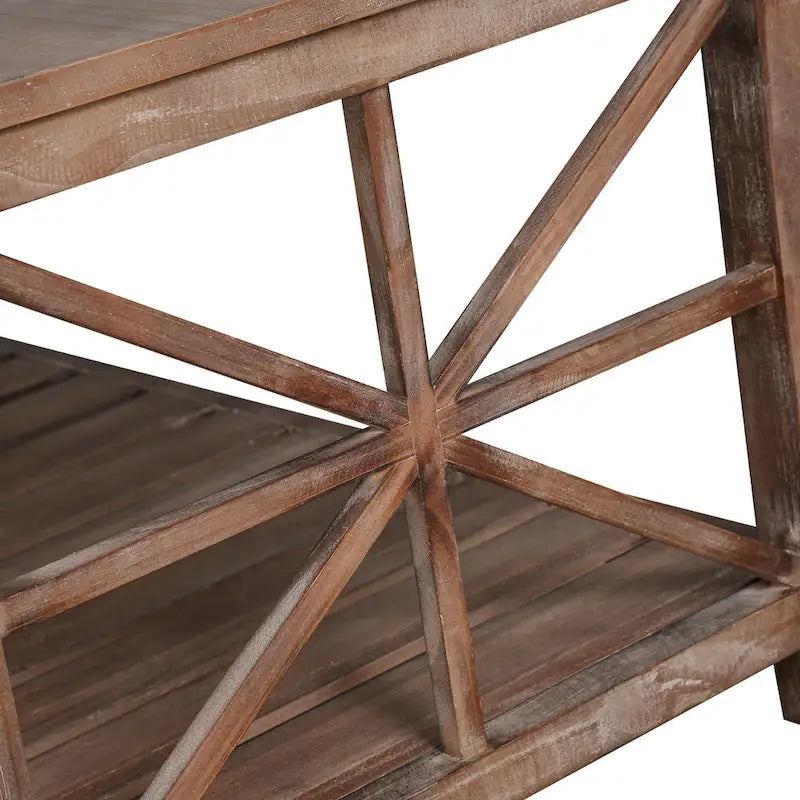 GDFStudio - Table Basse Nathaniel en Bois Rustique avec Rangement Spacieux - 47.24 L x 23.62 P x 19.68 H