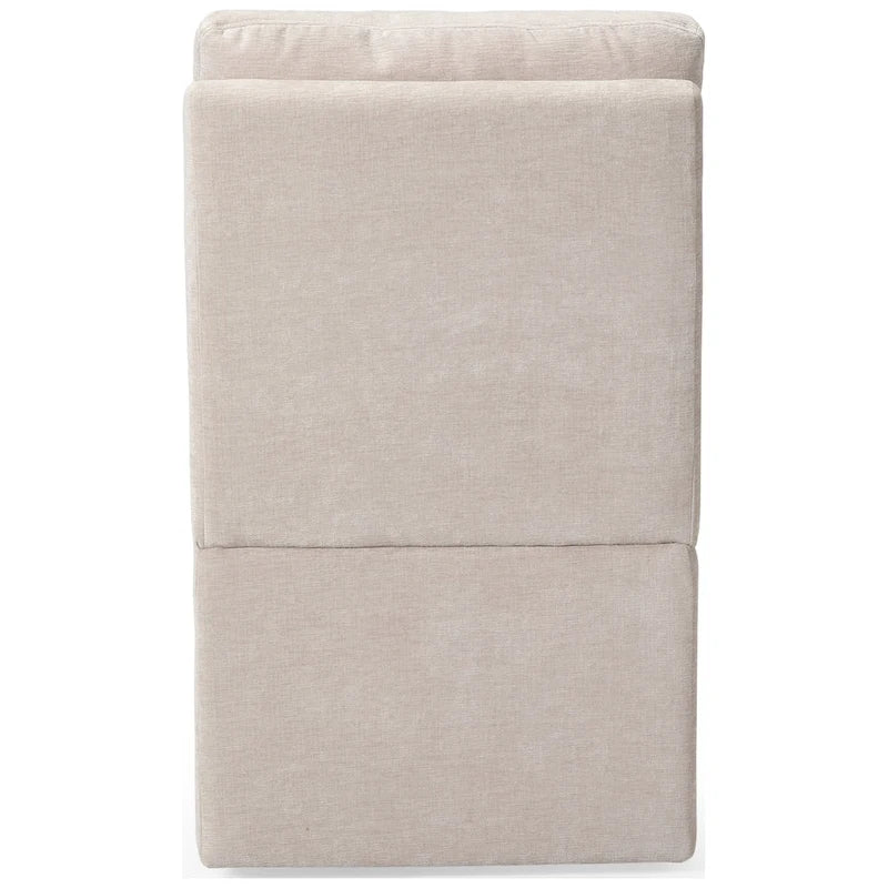Chaise de salle à manger sans accoudoirs en chenille Stansberry avec rangement sous l'assise et roulettes (lot de 2)