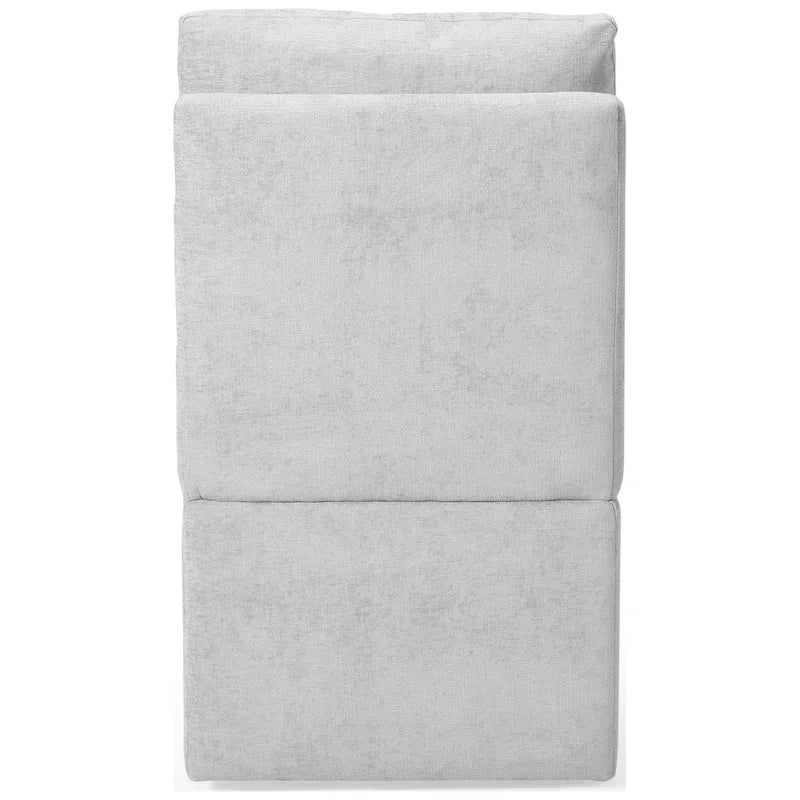 Chaise de salle à manger sans accoudoirs en chenille Stansberry avec rangement sous l'assise et roulettes (lot de 2)