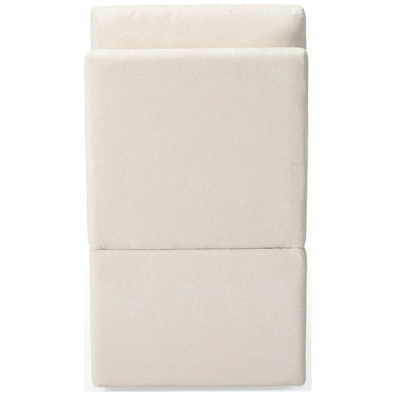 Chaise de salle à manger sans accoudoirs en chenille Stansberry avec rangement sous l'assise et roulettes (lot de 2)