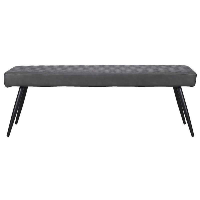 Banc de salle à manger HomeRoots 54 en similicuir gris foncé et noir - 53,54' X '18,7' X '16,54