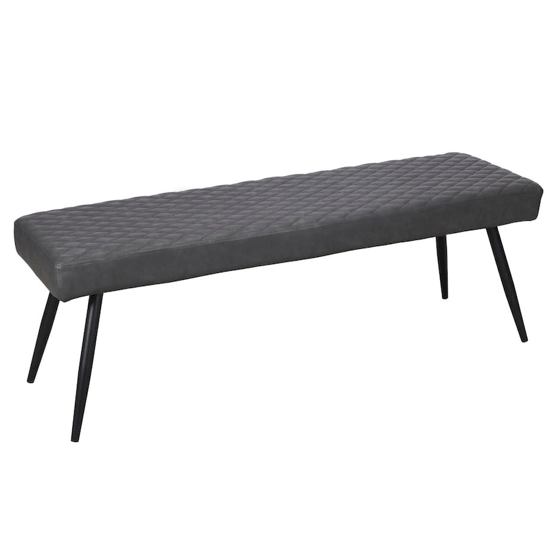 Banc de salle à manger HomeRoots 54 en similicuir gris foncé et noir - 53,54' X '18,7' X '16,54