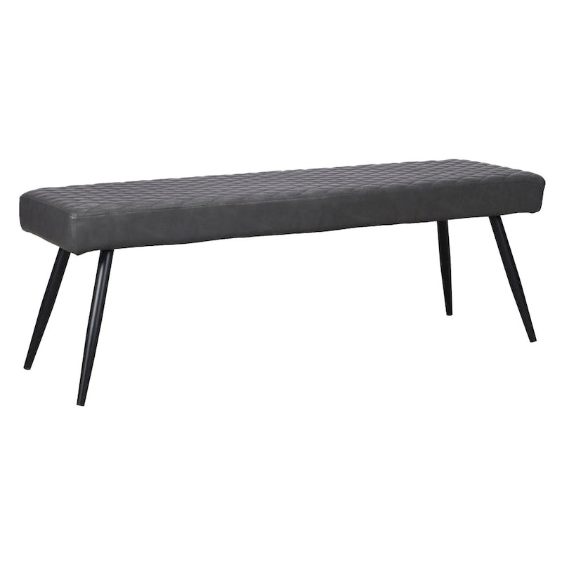 Banc de salle à manger HomeRoots 54 en similicuir gris foncé et noir - 53,54' X '18,7' X '16,54