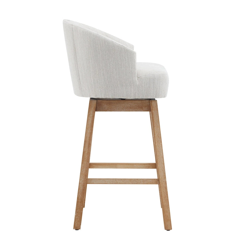 Tabourets de comptoir pivotants rembourrés Roomfitters 33.25, lot de 2 chaises de bar sans accoudoirs avec cadre en bois d'hévéa et repose-pieds