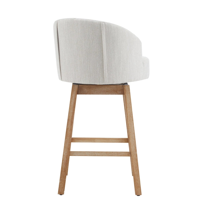 Tabourets de comptoir pivotants rembourrés Roomfitters 33.25, lot de 2 chaises de bar sans accoudoirs avec cadre en bois d'hévéa et repose-pieds