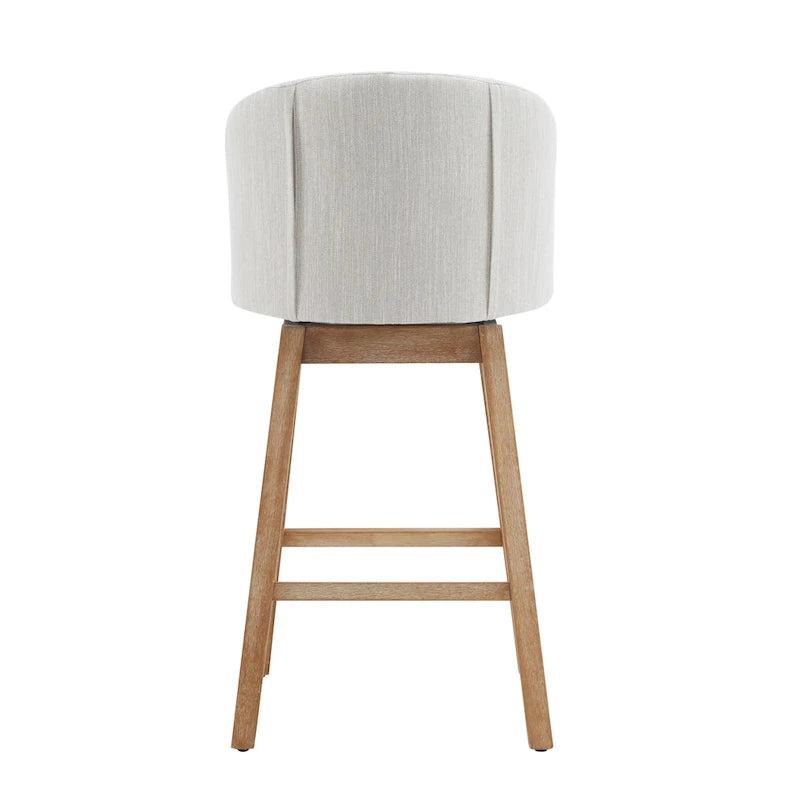 Tabourets de comptoir pivotants rembourrés Roomfitters 33.25, lot de 2 chaises de bar sans accoudoirs avec cadre en bois d'hévéa et repose-pieds