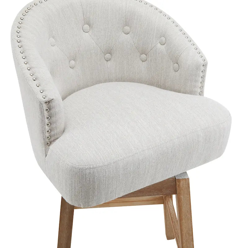 Tabourets de comptoir pivotants rembourrés Roomfitters 33.25, lot de 2 chaises de bar sans accoudoirs avec cadre en bois d'hévéa et repose-pieds