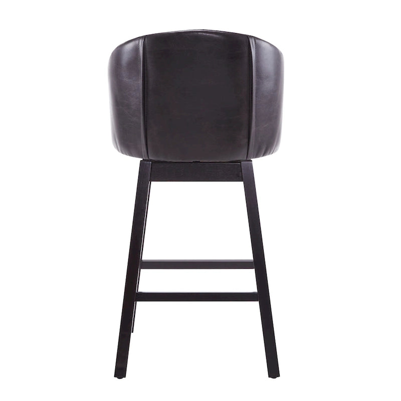 Tabourets de comptoir pivotants rembourrés Roomfitters 33.25, lot de 2 chaises de bar sans accoudoirs avec cadre en bois d'hévéa et repose-pieds