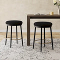 Tabourets de comptoir modernes Roomfitters, ensemble de 2 chaises hautes de bar avec cadre en fer, siège rembourré et repose-pieds