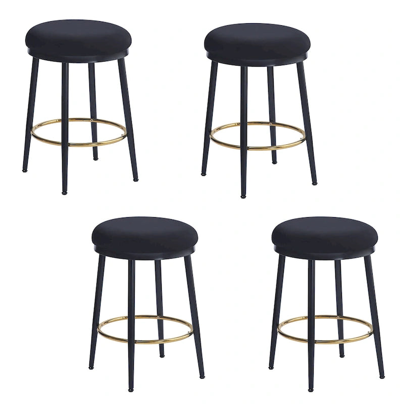 Tabourets de comptoir modernes Roomfitters, ensemble de 2 chaises hautes de bar avec cadre en fer, siège rembourré et repose-pieds
