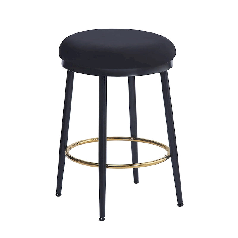 Tabourets de comptoir modernes Roomfitters, ensemble de 2 chaises hautes de bar avec cadre en fer, siège rembourré et repose-pieds
