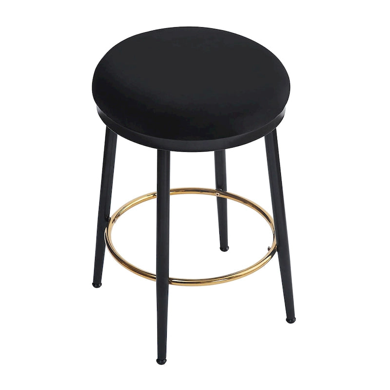 Tabourets de comptoir modernes Roomfitters, ensemble de 2 chaises hautes de bar avec cadre en fer, siège rembourré et repose-pieds