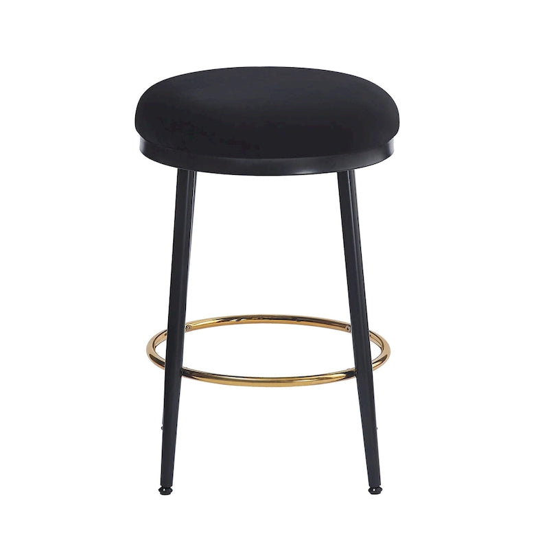 Tabourets de comptoir modernes Roomfitters, ensemble de 2 chaises hautes de bar avec cadre en fer, siège rembourré et repose-pieds