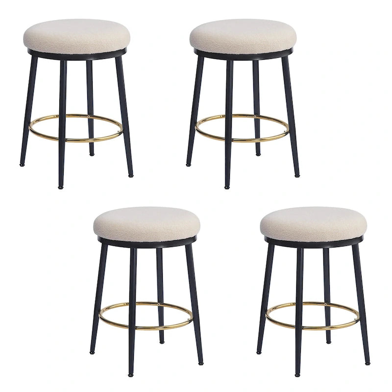 Tabourets de comptoir modernes Roomfitters, ensemble de 2 chaises hautes de bar avec cadre en fer, siège rembourré et repose-pieds