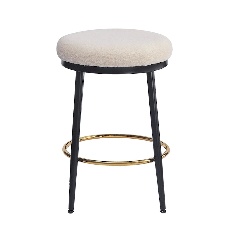 Tabourets de comptoir modernes Roomfitters, ensemble de 2 chaises hautes de bar avec cadre en fer, siège rembourré et repose-pieds
